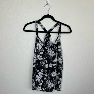 Pink Republic Black and White Floral Tank SZ M